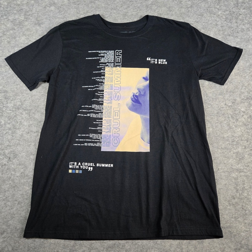 Taylor Swift Black Cruel Summer Lyric Graphic T-Shirt Large